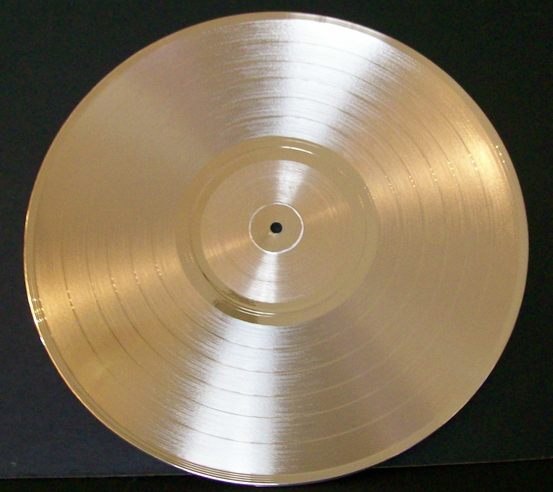 Gold Blank Record Blank 33 1/3 Vinyl LP - Metalized Gold 12 Record Music  Award